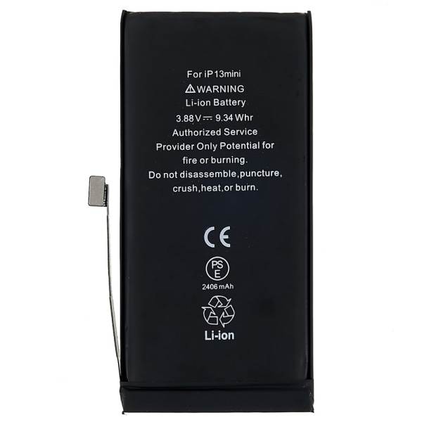 iPhone 13 Mini 3.88V 2406mAh ladattavalle Li-polymeeriakulle Black