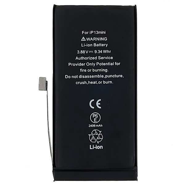iPhone 13 Mini 3.88V 2406mAh uppladdningsbart Li-Polymer batteri Svart