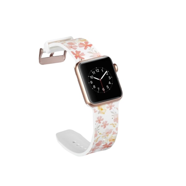 Silicone klockrem för Apple Watch 4 44mm, 3/2/1 42mm - Flowers multifärg