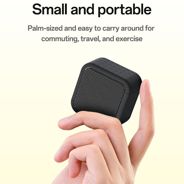 YESIDO Mini Cube TWS Bluetooth högtalare snodd förbättrad bas bärbar subwoofer Svart