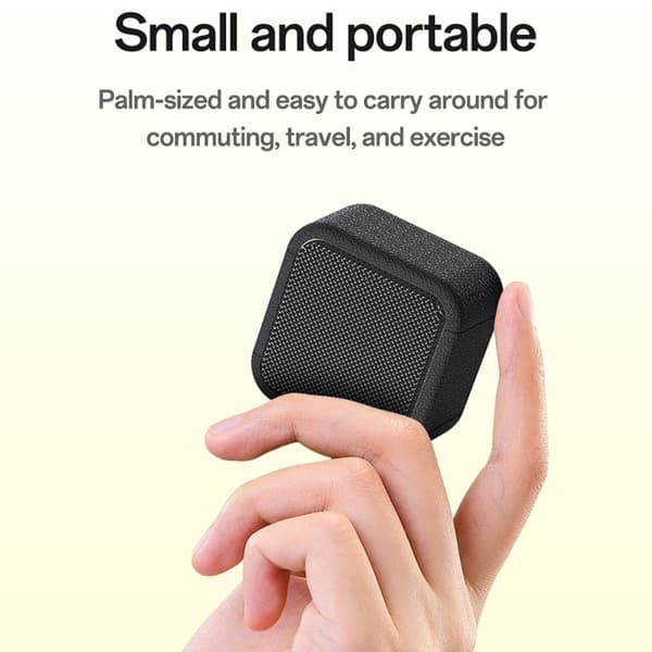YESIDO Mini Cube TWS Bluetooth-høyttaler med ledning, forbedret bass, bærbar subwoofer Black