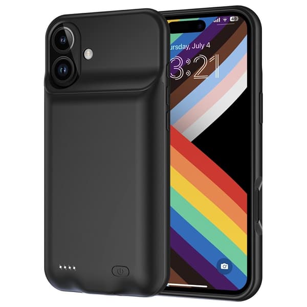 Ladetui  For iPhone 17 6000mAh oppladbart batterideksel Powerbank Transparent