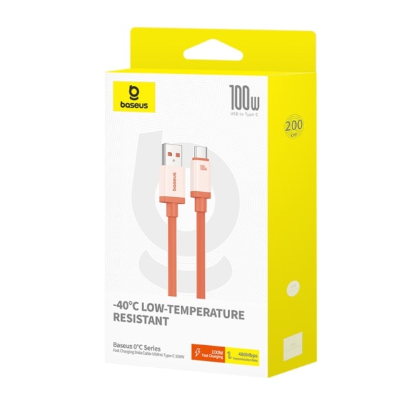 BASEUS Pikalatausdatakaapeli USB-A USB-C 100W kaapeli 1m Black