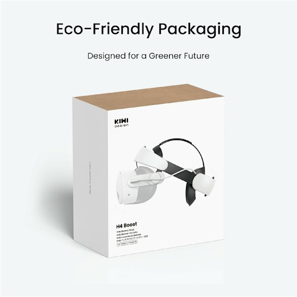 KIWI DESIGN För Meta Quest 3/3S Huvudrem Förlängd batteritid huvudband Powerbank Vit