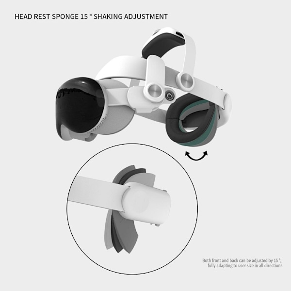 WOLMTT Justerbar hovedstrop til A Vision Pro VR Headset - tilbehør Grey