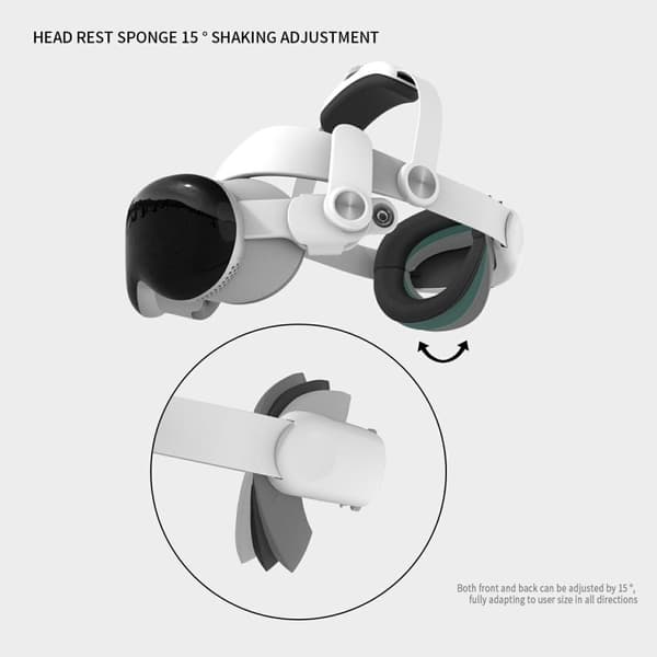 WOLMTT justerbar huvudrem för A Vision Pro VR - headset tillbehör grå