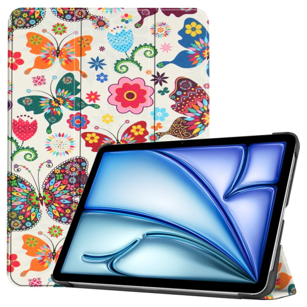 Etui for iPad Air 11 (2024) - Tri-fold Stativ Tablettdeksel - Sommerfugler Multicolor