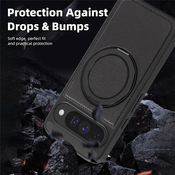 Magnetisk bagsidecover med ringstand til Google Pixel 10 Pro / Pixel 10 Black