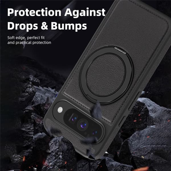 Magnetisk bakdeksel med ringstativ for Google Pixel 10 Pro / Pixel 10 Black