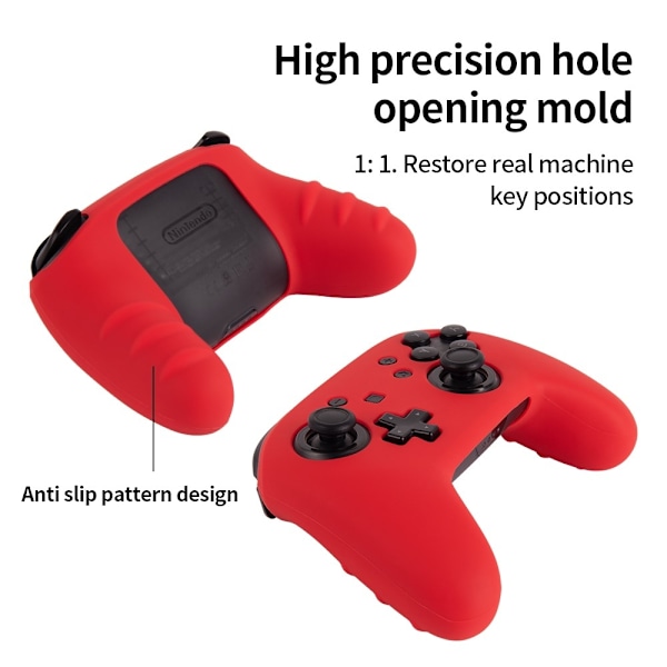 Kompatibel med Nintendo Switch Pro Controller Case Silikone - Rød Red