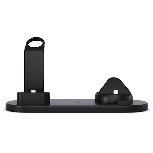 Ladestasjon Lightning Micro Usb C QI Roterbar Black
