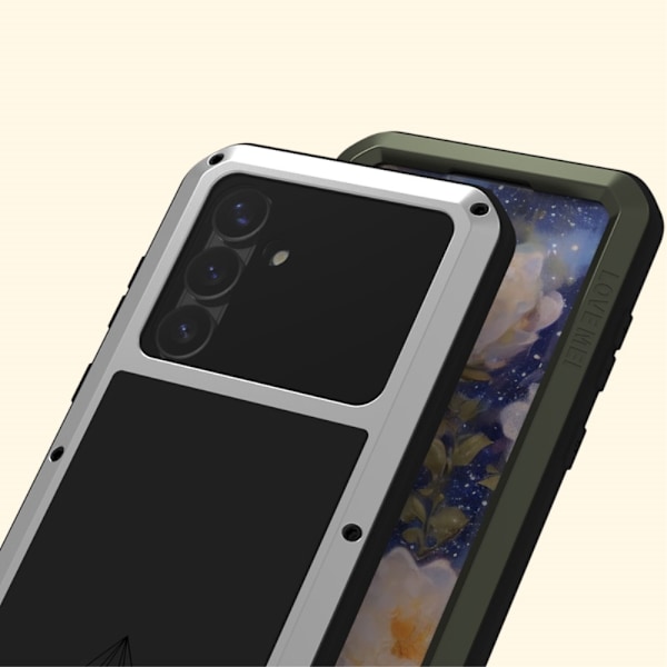 Samsung Galaxy S25 Case Panserbeskyttelse Case Shell + hærdet glas Black