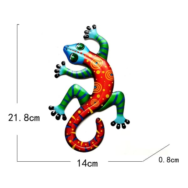 Gecko Lizard - seinätarra puutarhakoriste 14x21.8x0.8cm - PUNAINEN Red