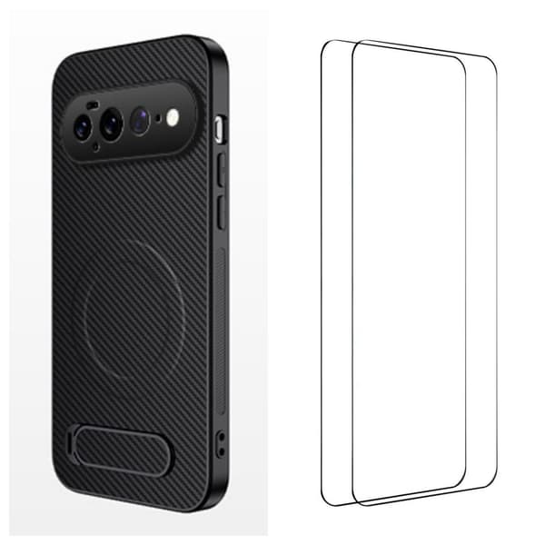 WANLONFENG Puhelinkotelo näytönsuojalla Google Pixel 11 Pro XL:lle Black