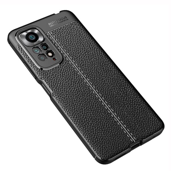 Xiaomi Redmi Note 11 / Note 11S TPU skal Litchi Texture - Svart Svart