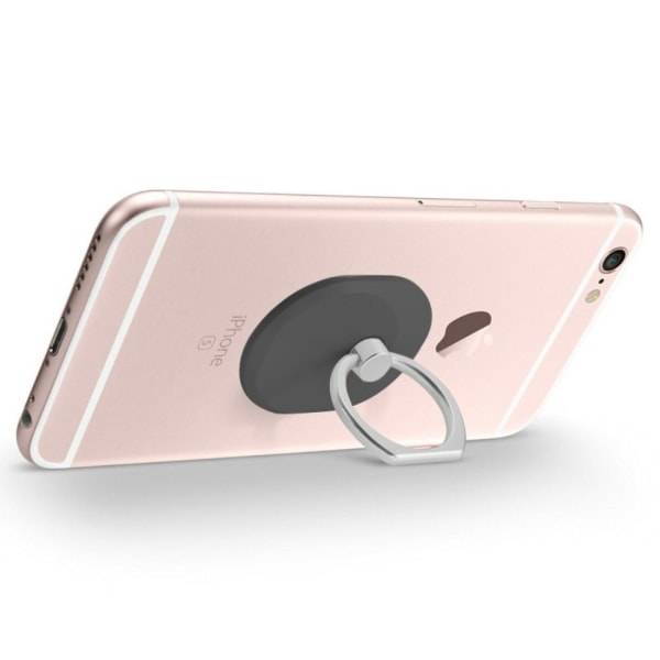 Soikea sormirengaspidike jalustan kiinnike iPhone Samsungille Black