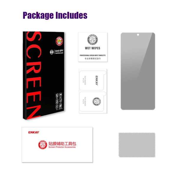 For Samsung Galaxy A36 A56 Privacy Anti-Spy Privacy Full dekning herdet glass Transparent