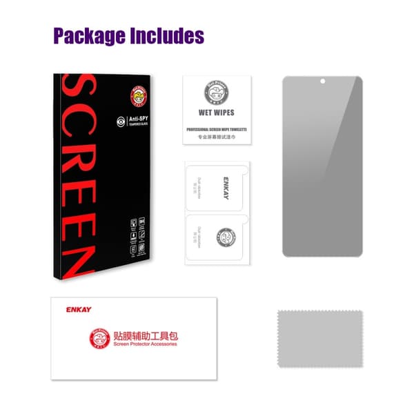 Samsung Galaxy A36 A56 Privacy Anti-Spy Privacy Full Coverage Tempered Glass Transparent