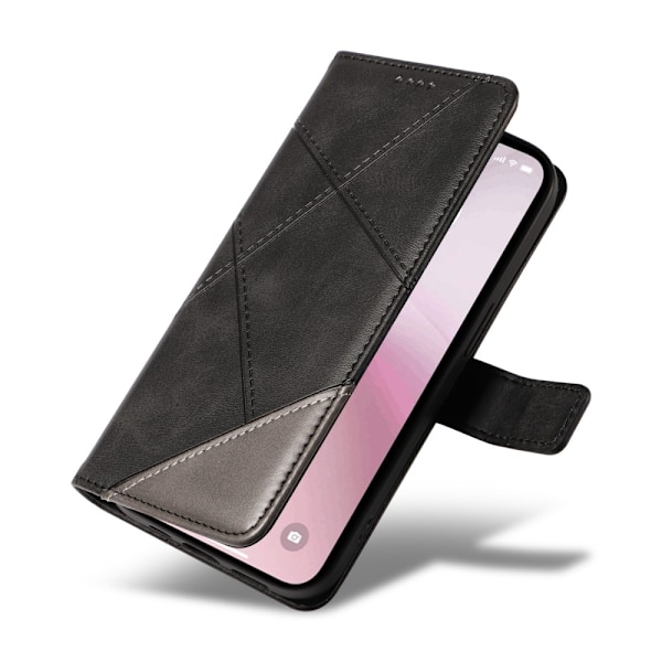 Plånboksfodral till iPhone 16e - Geometric Line Svart