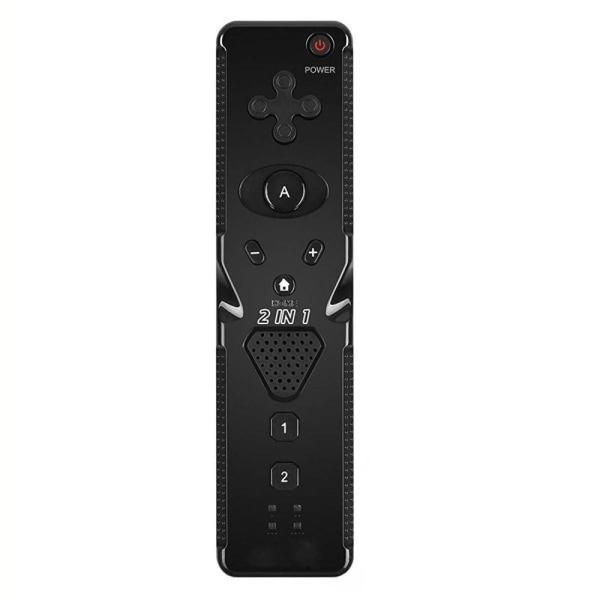 2-i-1 trådløs gamepad-fjernbetjening til Wii-spil - sort Black