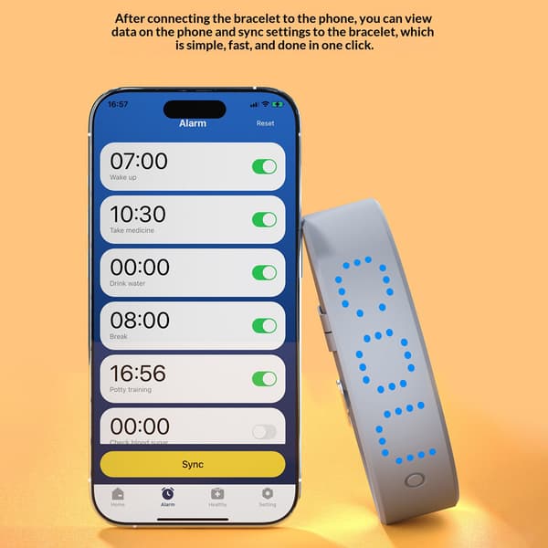 Smart armband Fitness Timer Sömnmonitor Stegräknare 8 Alarm Vibration - Vit Vit