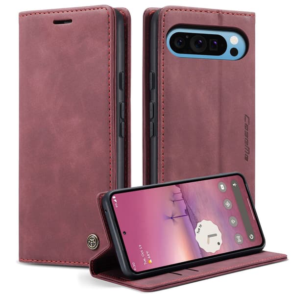 CASEME För Google Pixel 10 Pro XL Fodral Stativ Telefonfodral Röd