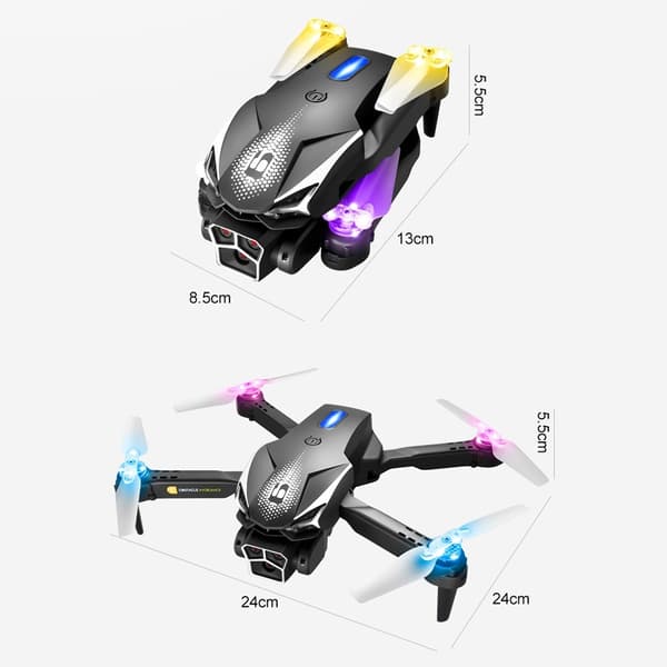 LU600 RC Drone Drönare med HD - kamera dubbla batterier Four - Sided Obstacle Avoidance Svart