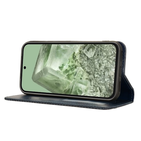 Til Google Pixel 8a Stand Phone Case Fuld Protection Pung Cover Blue