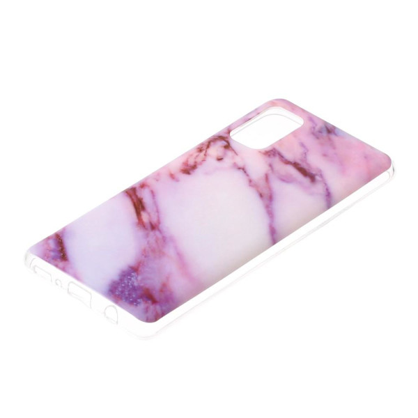 Marble Pattern IMD TPU Soft Back Case for Samsung Galaxy A41 - Style J Black