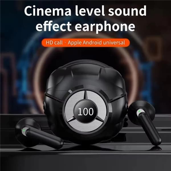 Trådløse Hovedtelefoner Semi In-Ear Støjreducerende HiFi Stereolyd Bluetooth - Sort Black
