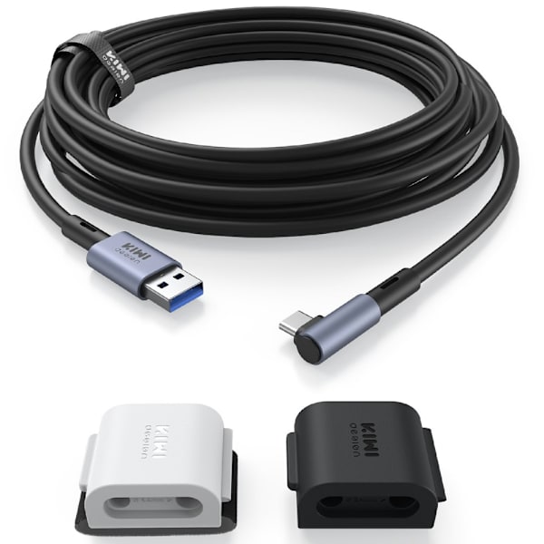 5m ladekabel for Meta Quest 3 3S PICO 4, 5Gbps hodeset tdataoverføring Black