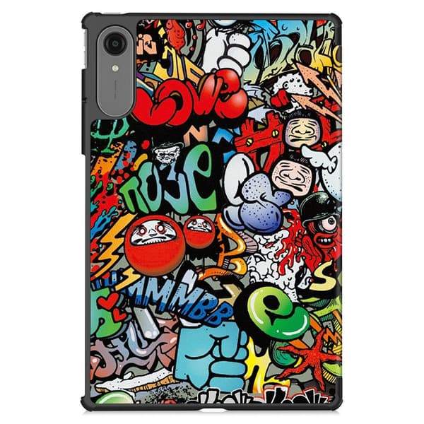 Til Lenovo Idea Tab Pro Gen 2 13" Deksel Tri fold Stativ Mønstertrykk - Graffiti Multicolor