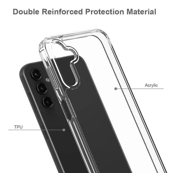 TPU + Akryl Anti-Fall Telefondeksel for Samsung Galaxy A14 5G Transparent