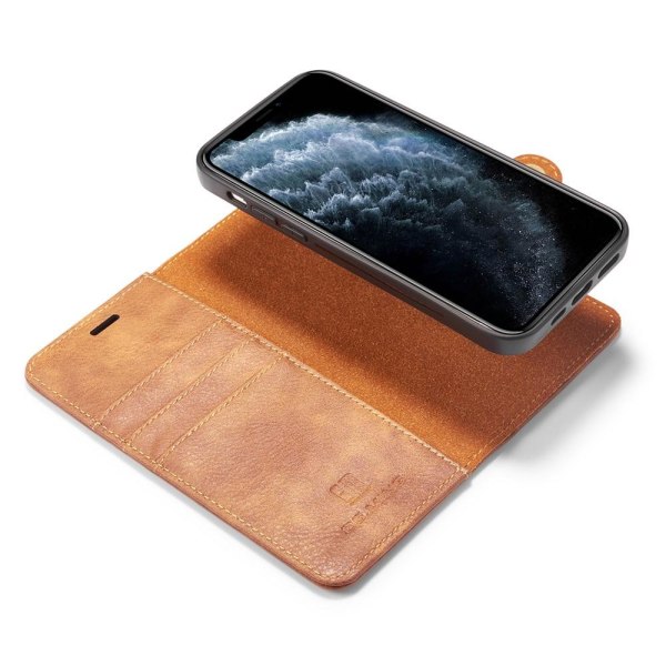 DG.MING iPhone 13 Pro Split Läder Plånboksfodral - Brun Brun