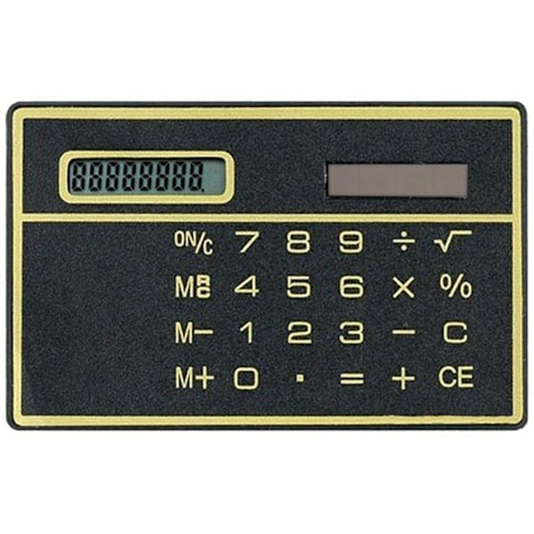 Ultratynd Solar Powered Pocket Lommeregner 8-cifret Touch Lommeregner - Sort Black