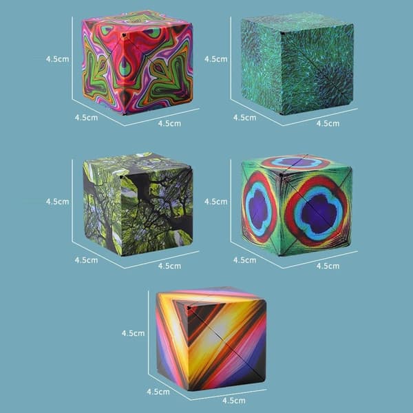 Fidget 6x6x6cm 3D magneettikuution muuttava taikakuution palapeli Multicolor