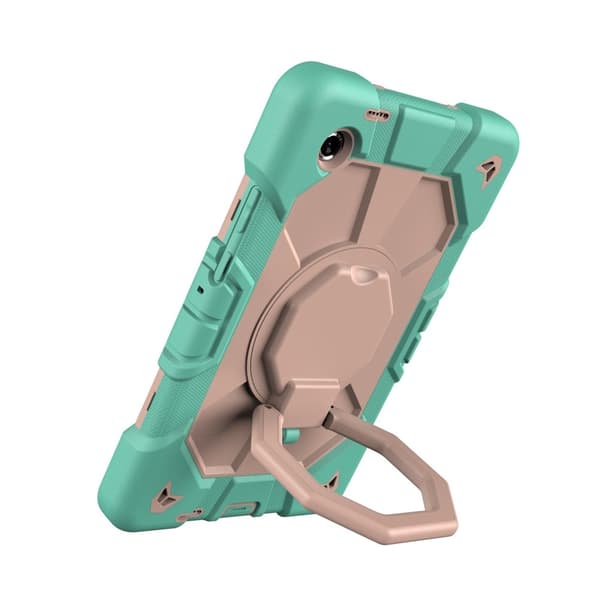 Til Samsung Galaxy Tab A11 Etui PC+Silikone Tablet Cover Green + Pink Multicolor