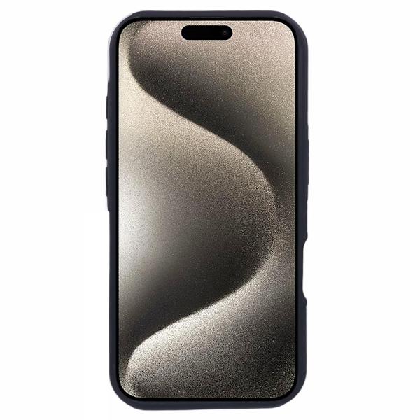 Til iPhone 16 Fingerring Kickstand Hybrid Taske - Sort Black