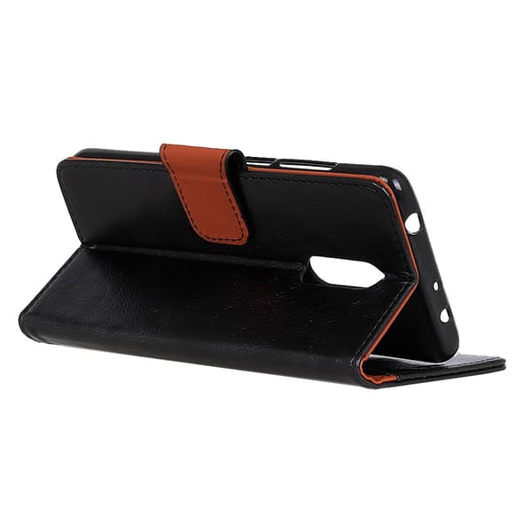 Nokia 6.1 Plus Lommebok - deksel Teksturert Split - Svart Black