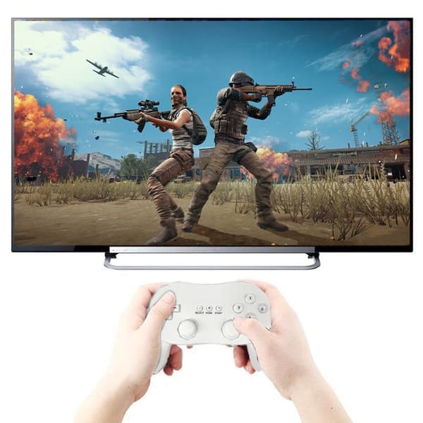 Gamepad kompatibel med Nintendo Wii, Wii U Controller 1.1m kabel - Hvid White