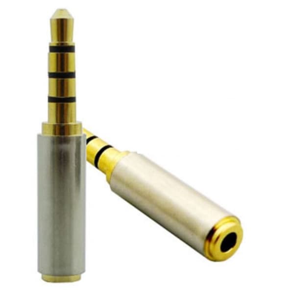 Gullbelagt 3,5 mm hann til 2,5 mm kvinnelig lydadapter Gold