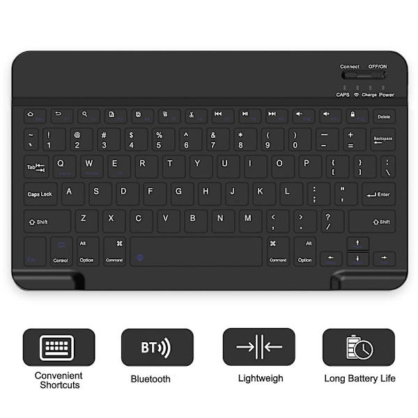 Til Samsung Galaxy Tab A9+ / A11+ Split Bluetooth - tastatur Læderetui + Dobbelt - tilstandsmus Sæt - Sort US Layout Black