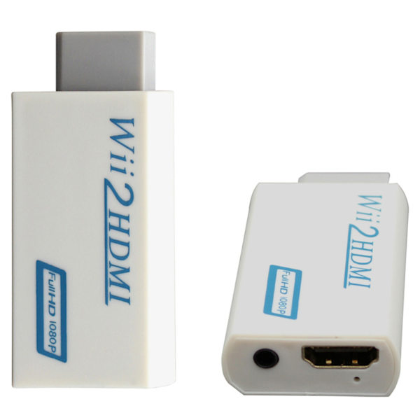 Wii til HDMI-adapter, HDMI-adapter kompatibel med Nintendo Wii White