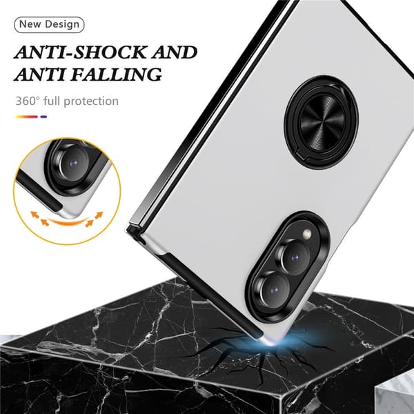 Hybridtelefonfodral med ringhållare till Samsung Galaxy Z Fold8 Silver