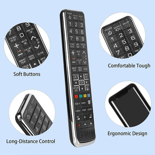 TV fjernkontroll Erstatning for AA59-00543A For Samsung TV Black