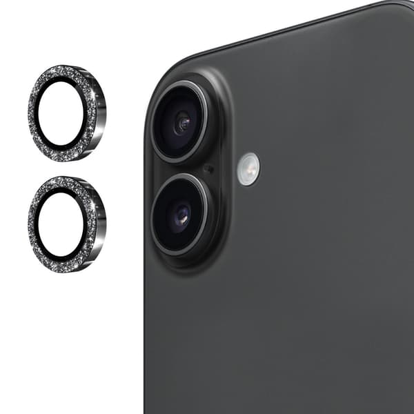 Til iPhone 17 Glitrende Kameralinsebeskytter Black