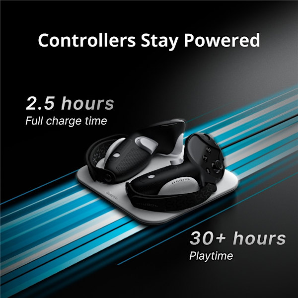 BOBOVR CD3 til Meta Quest 3 / Meta Quest 3S VR-opladerdock til controllere Black