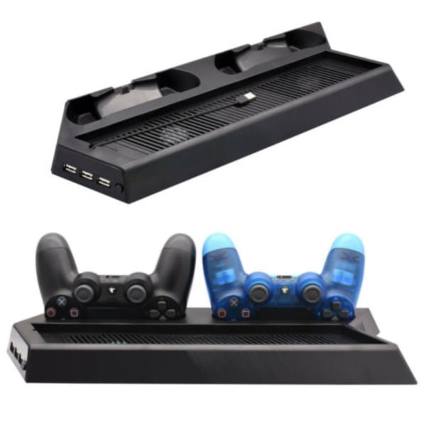 PS4 Pro opladningsstativ køler 4 i 1 4d92 | Black | 300 | Fyndiq