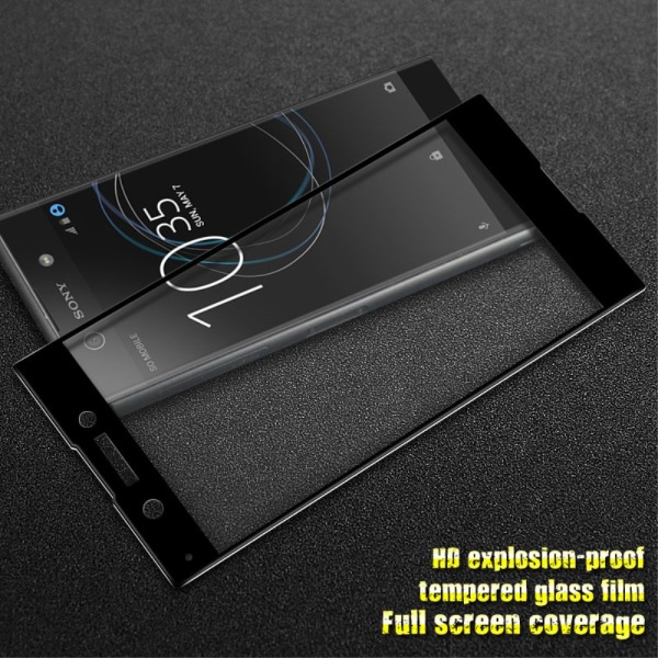 IMAK Fuldt dækkende hærdet glas Sony Xperia XA1 - Sort Transparent