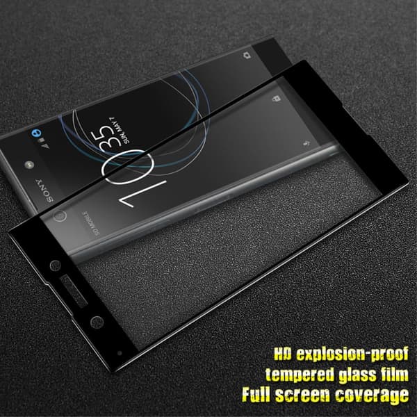 IMAK Heltäckande Härdat Glas Sony Xperia XA1 - Musta Transparent